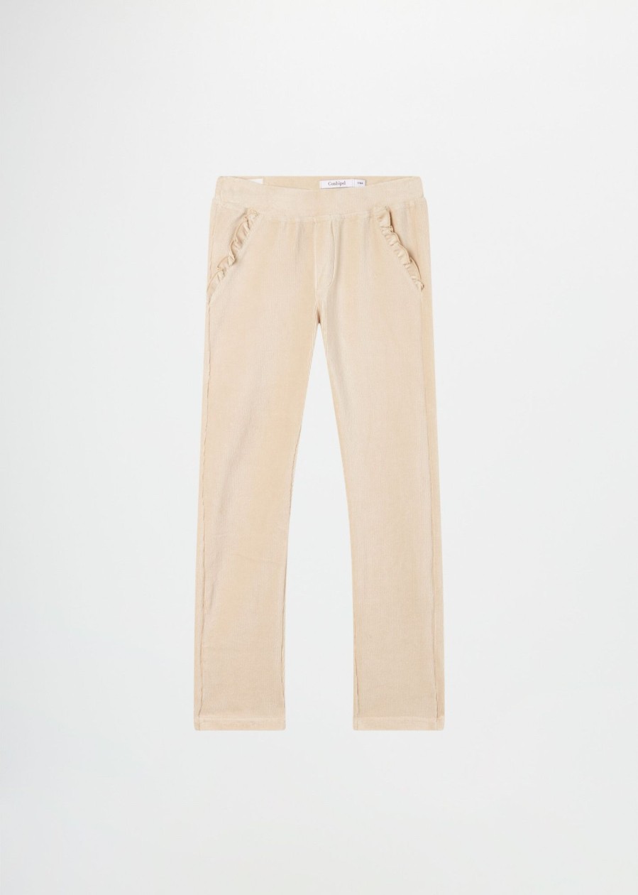 Bambino Conbipel | Leggings In Velluto Beige