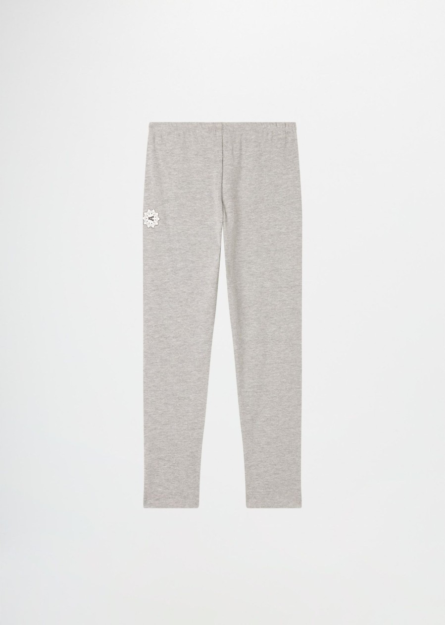 Bambino Conbipel | Leggings Con Lettering Grigio Chiaro Melange