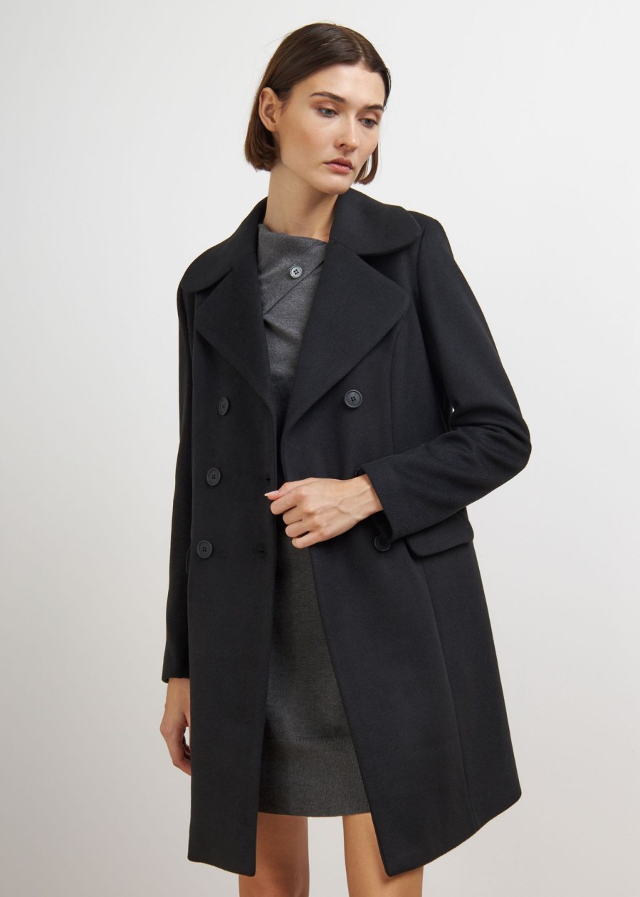 Donna Conbipel Cappotti | Cappotto Doppiopetto Nero