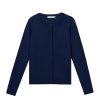 Donna Conbipel Maglieria | Cardigan A Girocollo Blu Chiaro