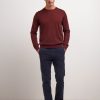 Uomo Conbipel Maglieria | Girocollo In Puro Merino Bordeaux