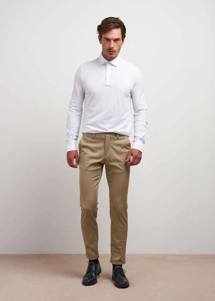 Uomo Conbipel Pantaloni | Pantaloni Cotone Stretch Beige