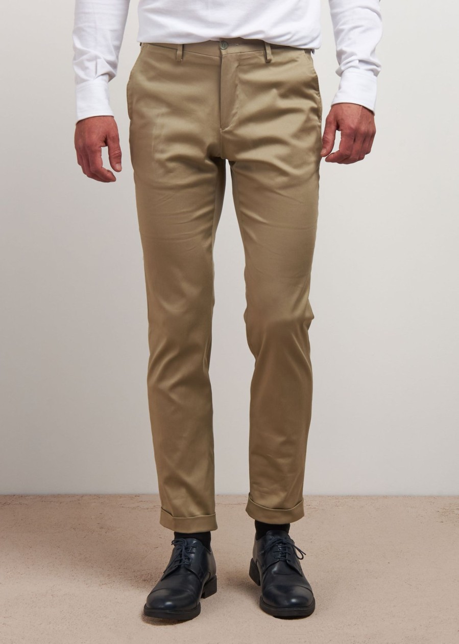 Uomo Conbipel Pantaloni | Pantaloni Cotone Stretch Beige