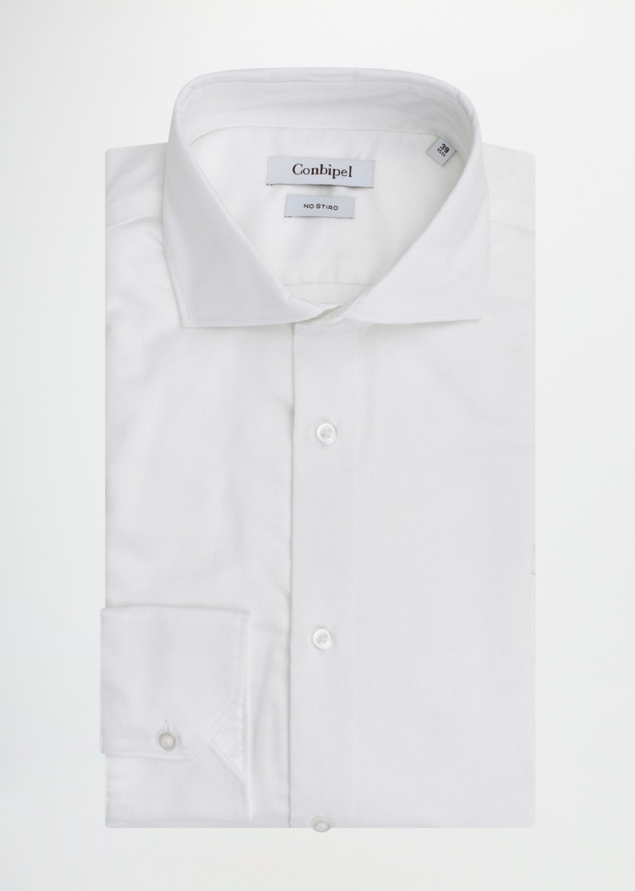 Uomo Conbipel Camicie | Camicia No Stiro Regular Bianco