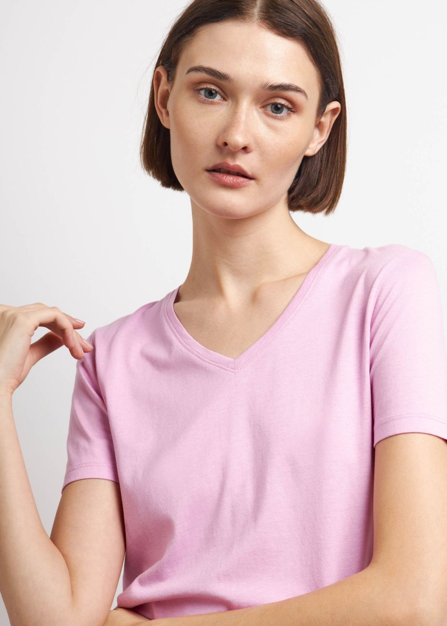 Donna Conbipel T-Shirt E Top | T-Shirt Basic Scollo A V Rosa