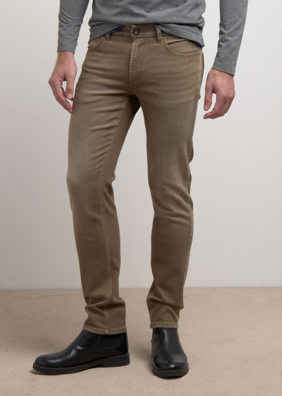 Uomo Conbipel Pantaloni | Denim Stone Washed Tortora