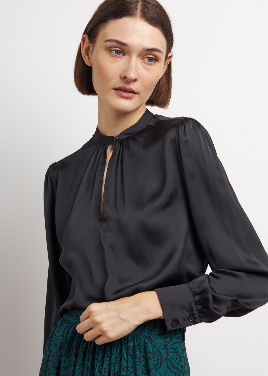 Donna Conbipel Camicie | Blusa Scollatura A Goccia Nero