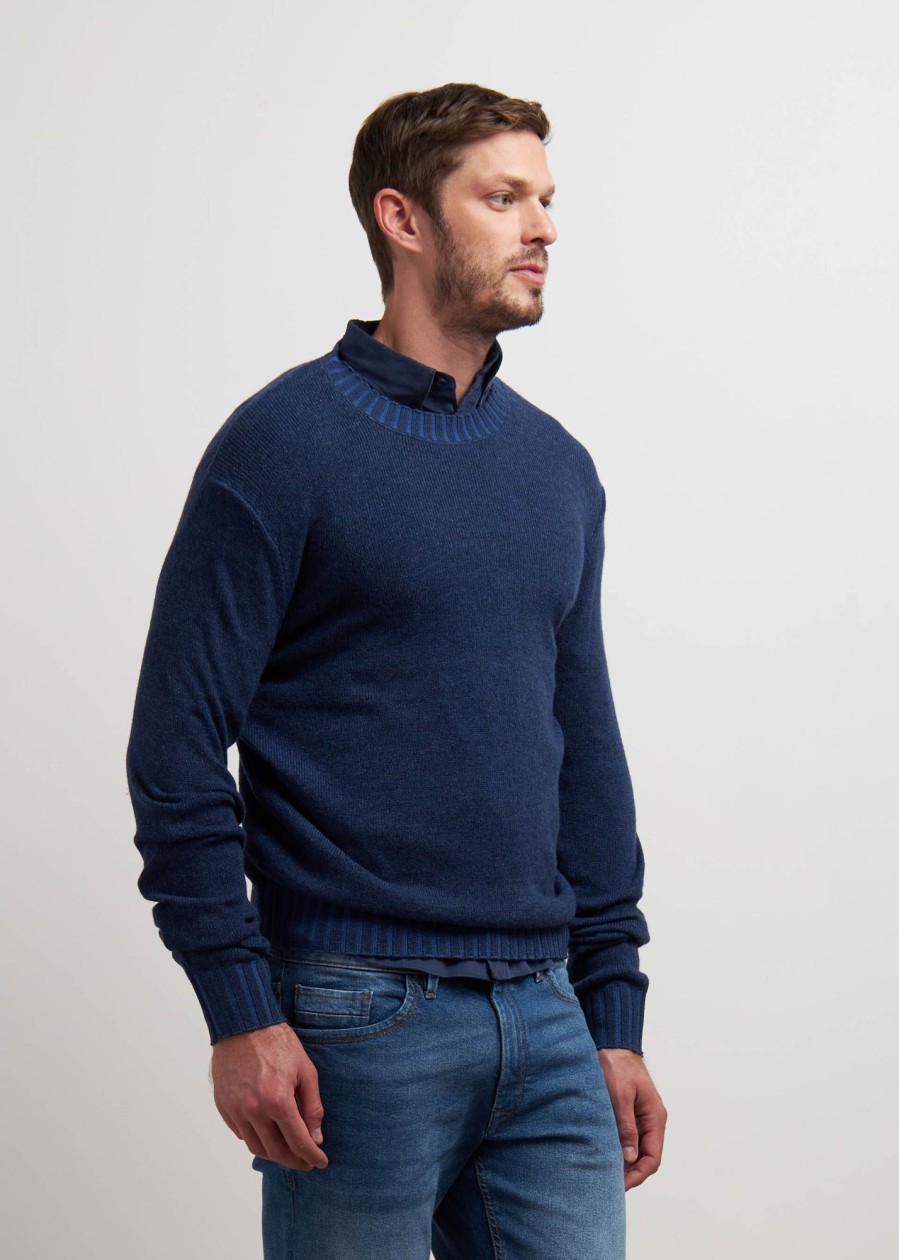 Uomo Conbipel Maglieria | Girocollo In Lambswool Jeans