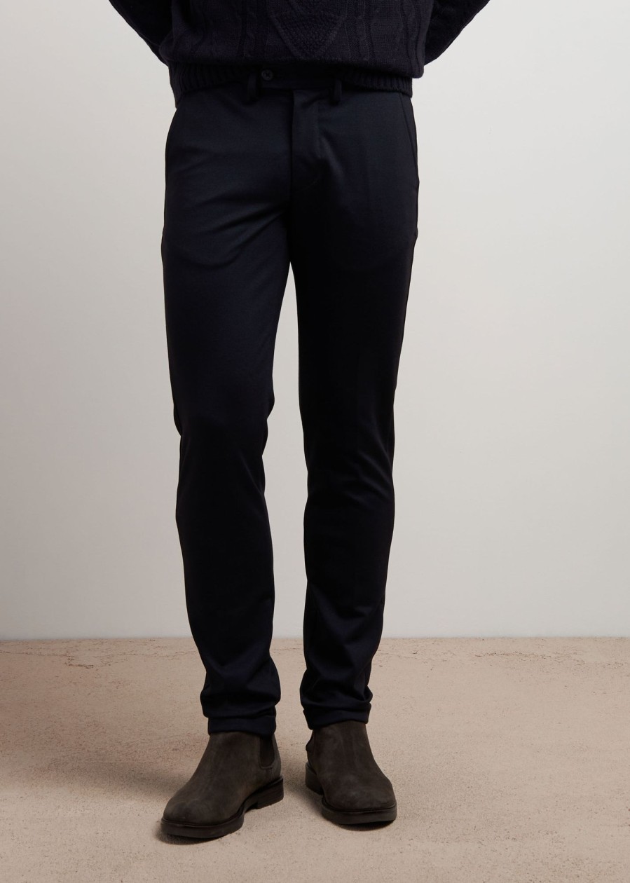 Uomo Conbipel Pantaloni | Pantaloni Jersey Slim Blu Scuro