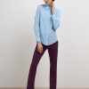 Donna Conbipel Camicie | Camicia In Pura Seta Azzurro