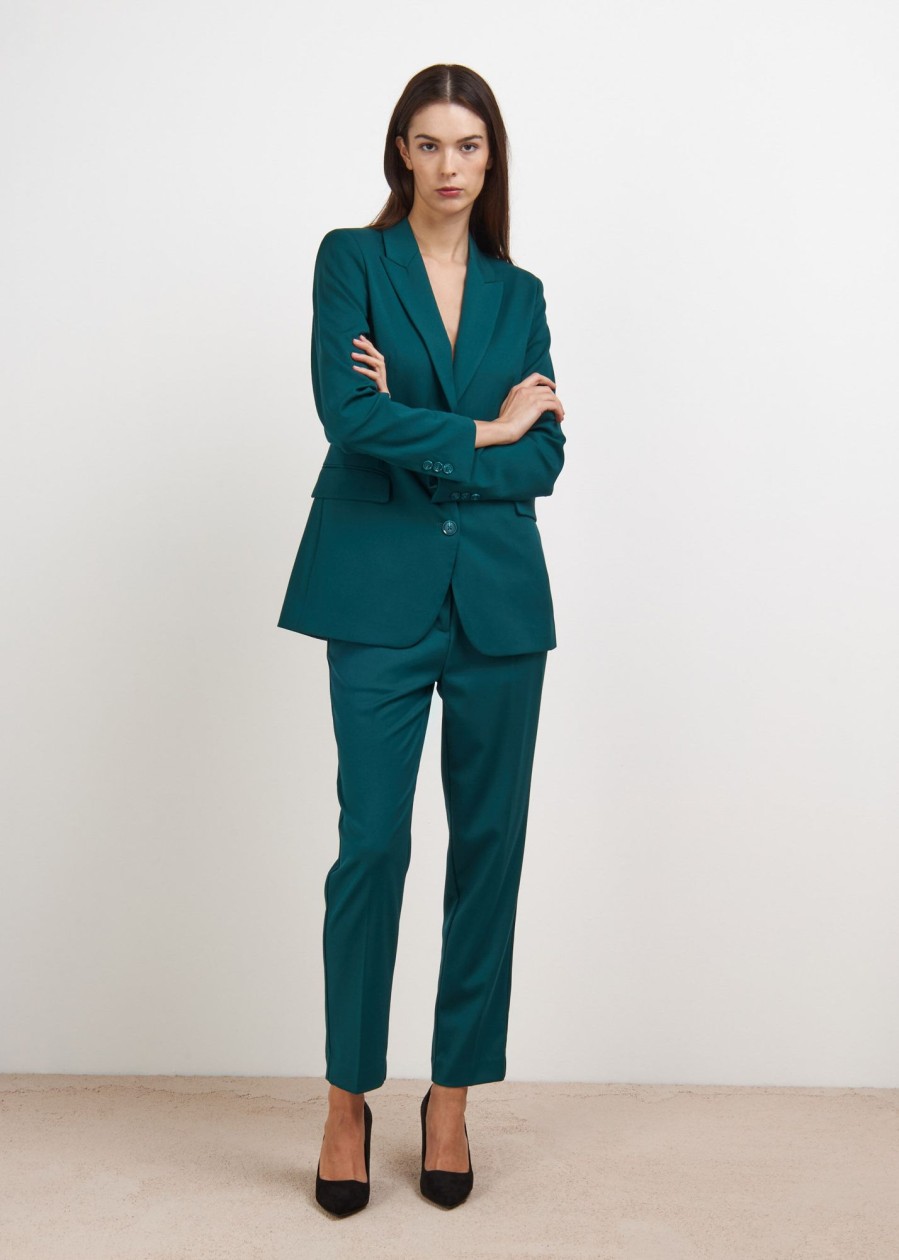 Donna Conbipel Pantaloni | Pantaloni Chino Slim Fit Verde Scuro