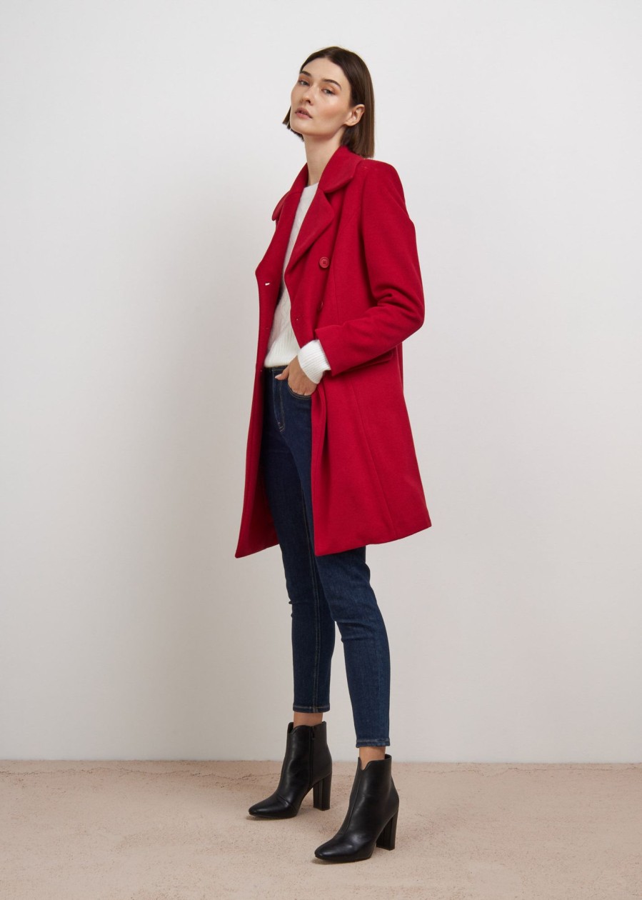 Donna Conbipel Cappotti | Cappotto Doppiopetto Rosso