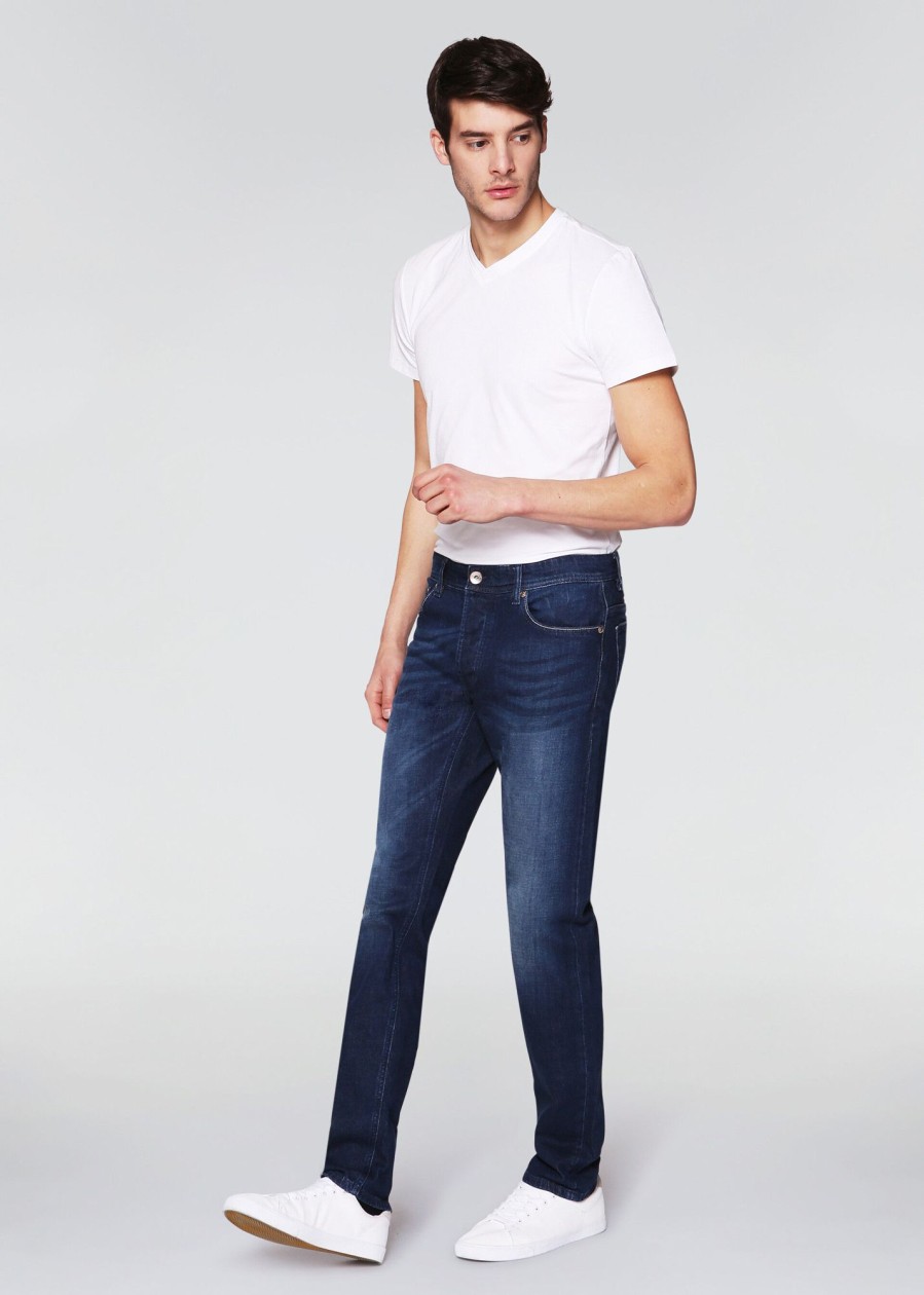 Uomo Conbipel Jeans | Jeans Straight Fit Blu Scuro