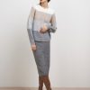 Donna Conbipel Maglieria | Pullover A Treccia Grigio Medio Melange