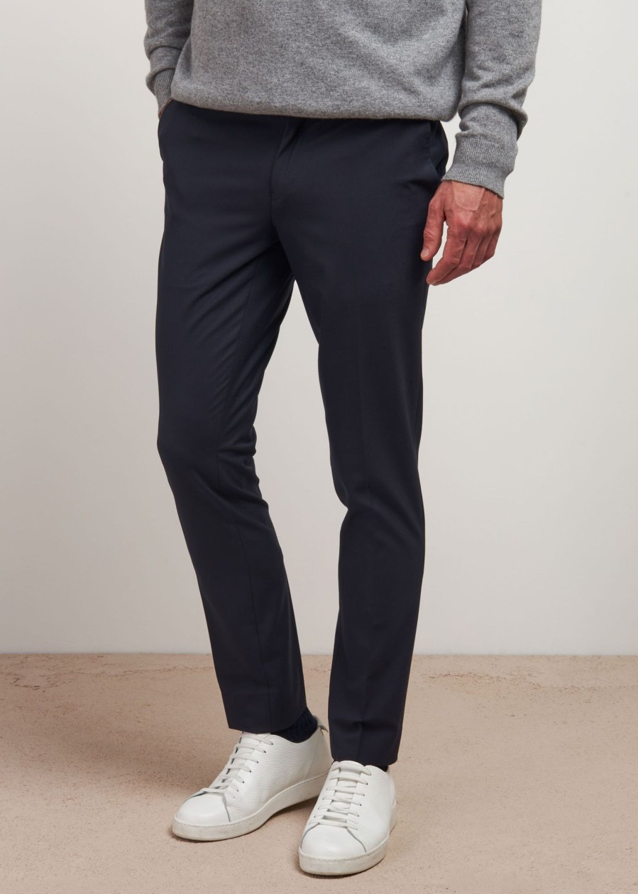 Uomo Conbipel Pantaloni | Pantaloni Bi-Stretch Blu Scuro