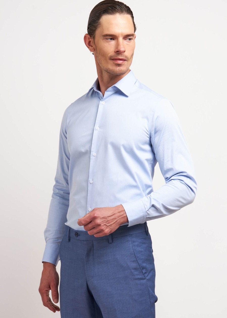 Uomo Conbipel Camicie | Camicia Slim Fit Azzurro