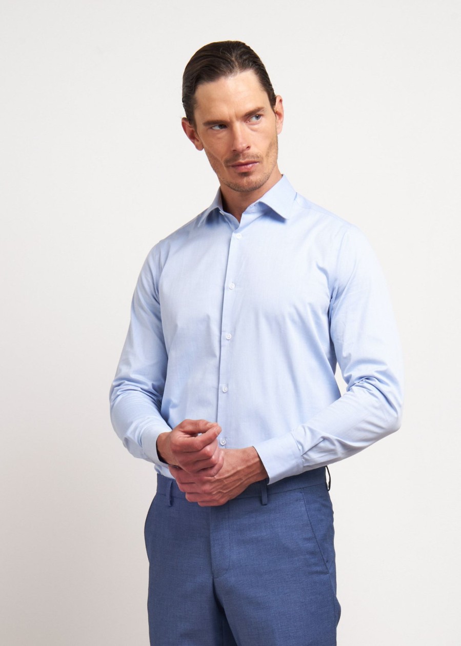 Uomo Conbipel Camicie | Camicia Slim Fit Azzurro