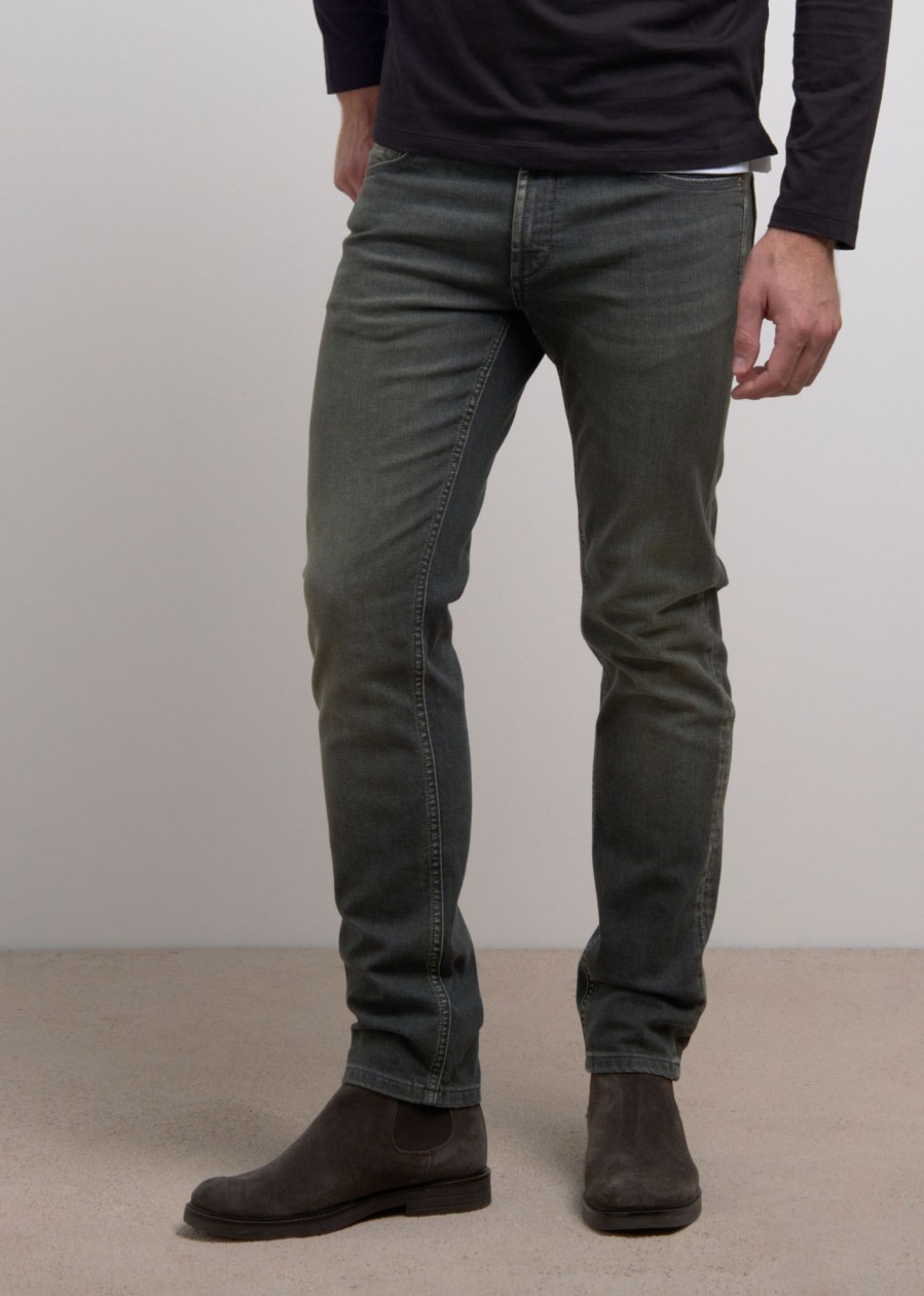 Uomo Conbipel Pantaloni | Denim Stone Washed Verde