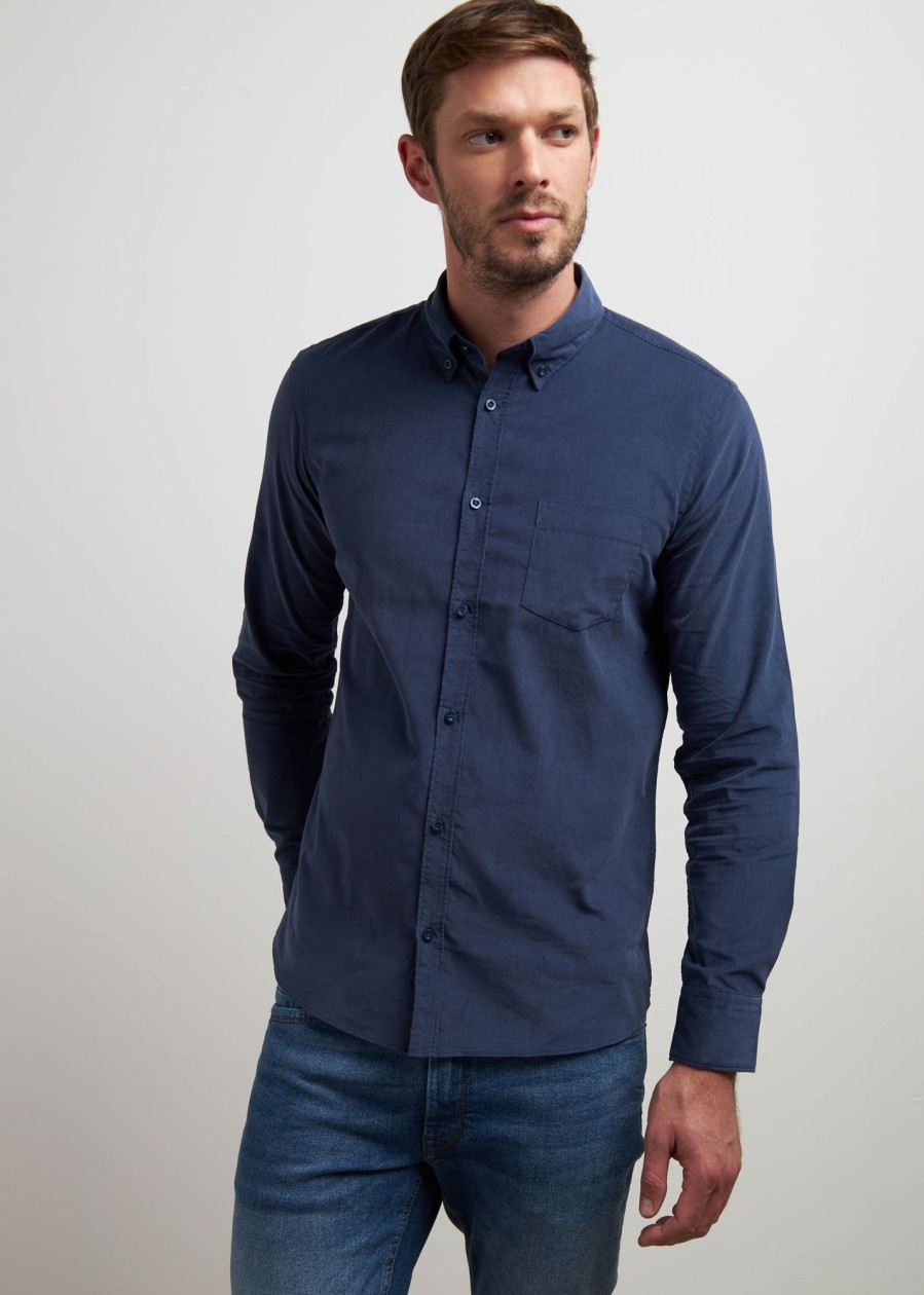 Uomo Conbipel Camicie | Camicia In Velluto Jeans