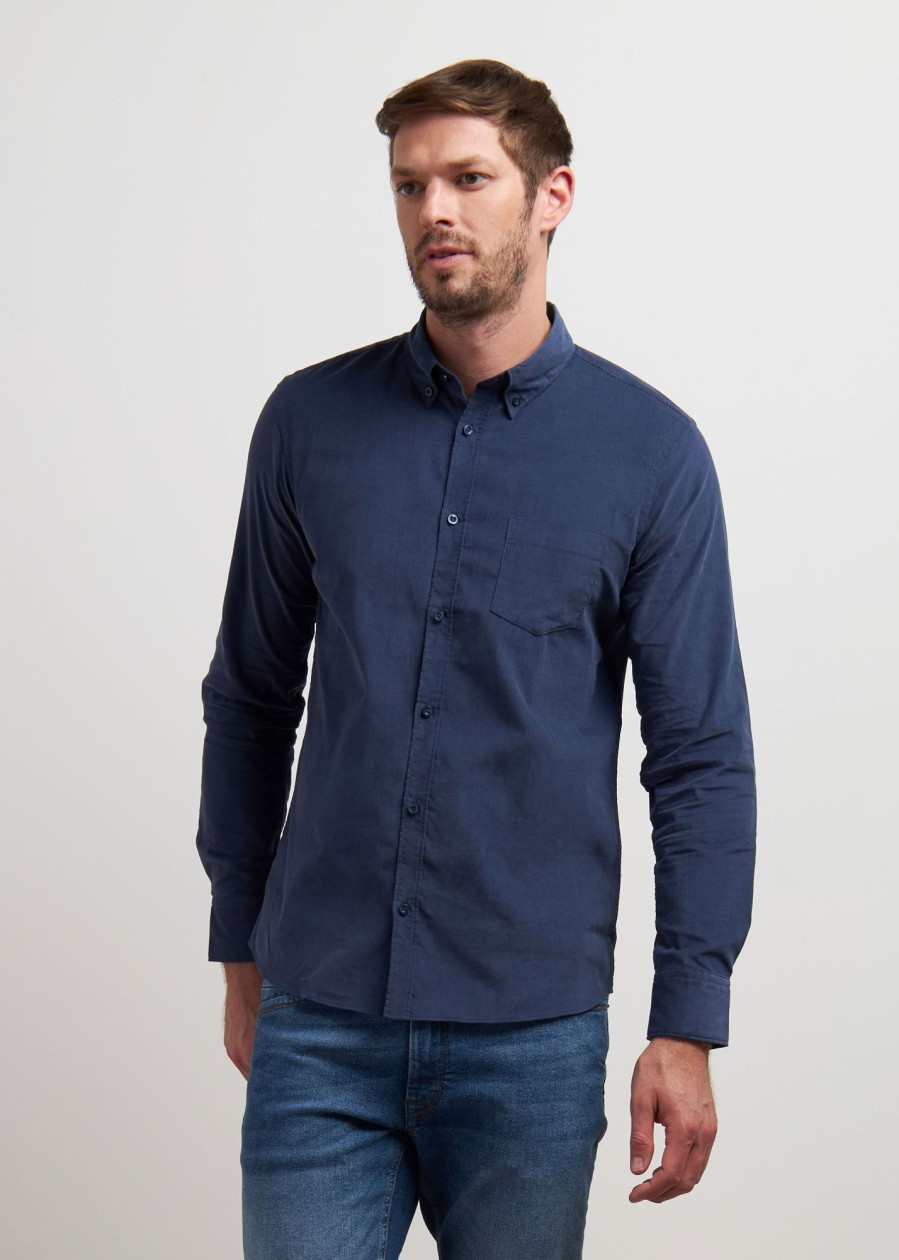 Uomo Conbipel Camicie | Camicia In Velluto Jeans