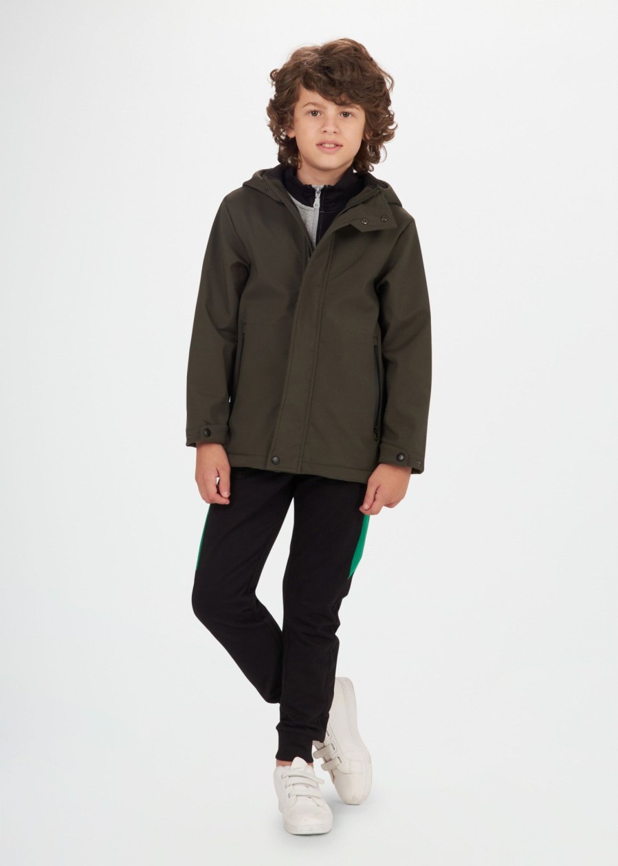 Bambino Conbipel | Giubbino In Softshell Verde Militare