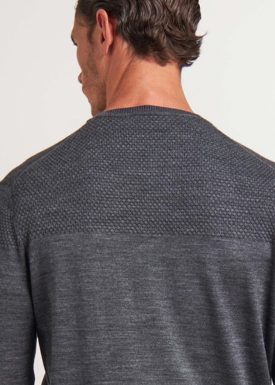 Uomo Conbipel Maglieria | Pullover Girocollo Grigio Medio Melange