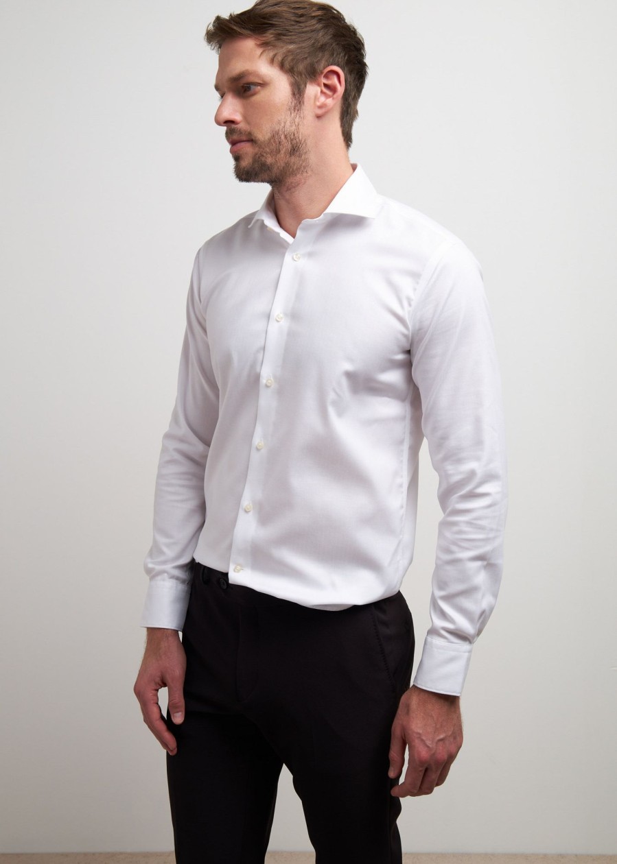 Uomo Conbipel Camicie | Camicia No Stiro Regular Bianco