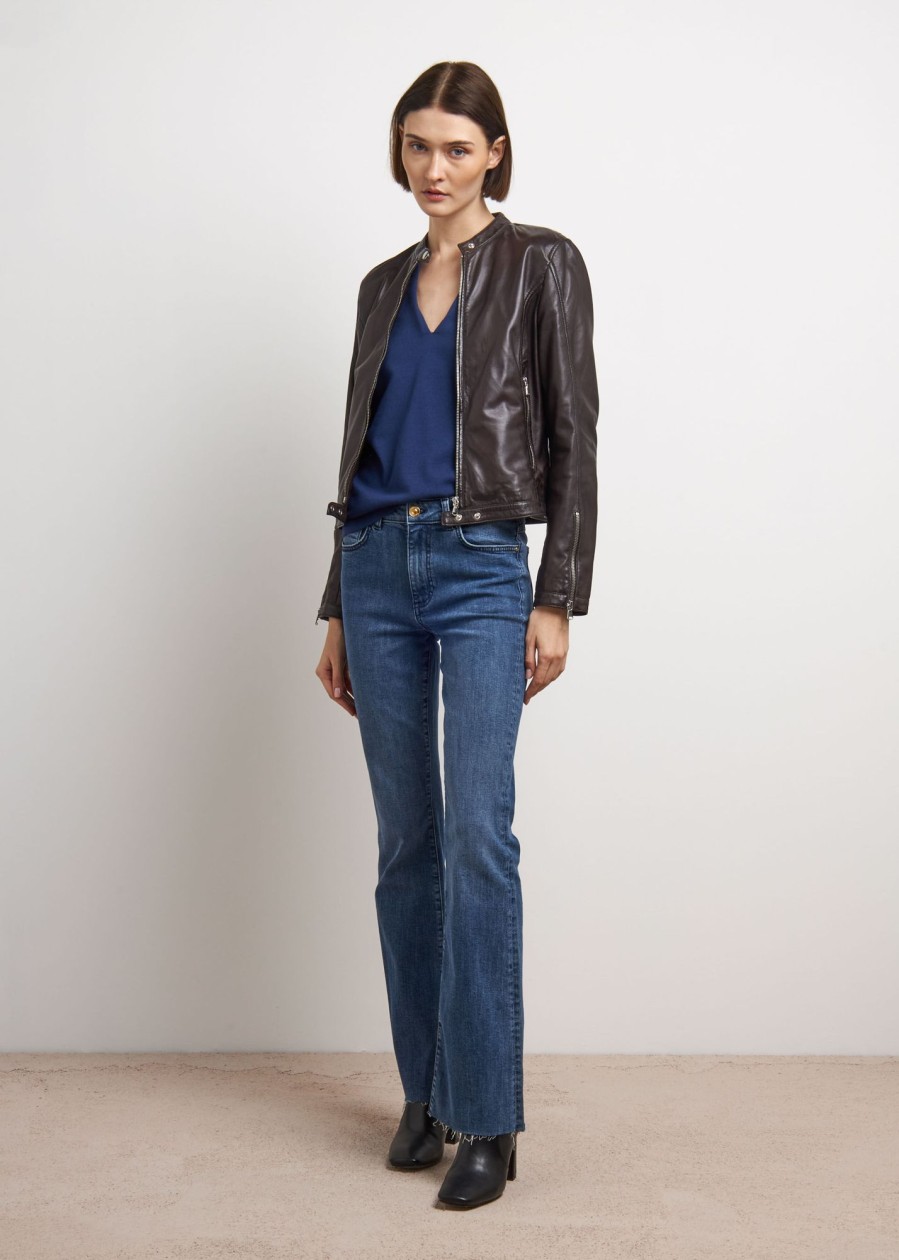 Donna Conbipel Jeans | Denim Stretch A Zampetta Blu