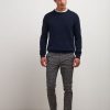 Uomo Conbipel Maglieria | Maglia In Puro Cashmere Blu Scuro