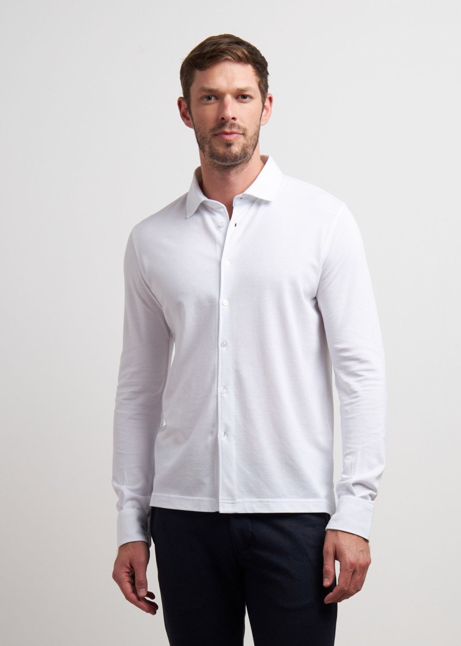 Uomo Conbipel Camicie | Polo Camicia Supima Bianco