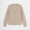 Donna Conbipel Maglieria | Cardigan Con Scollo A V Cammello