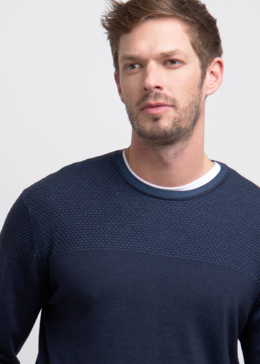 Uomo Conbipel Maglieria | Pullover Girocollo Blu