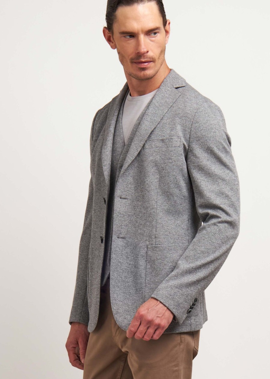 Uomo Conbipel Giacche | Blazer In Jersey Grigio Medio