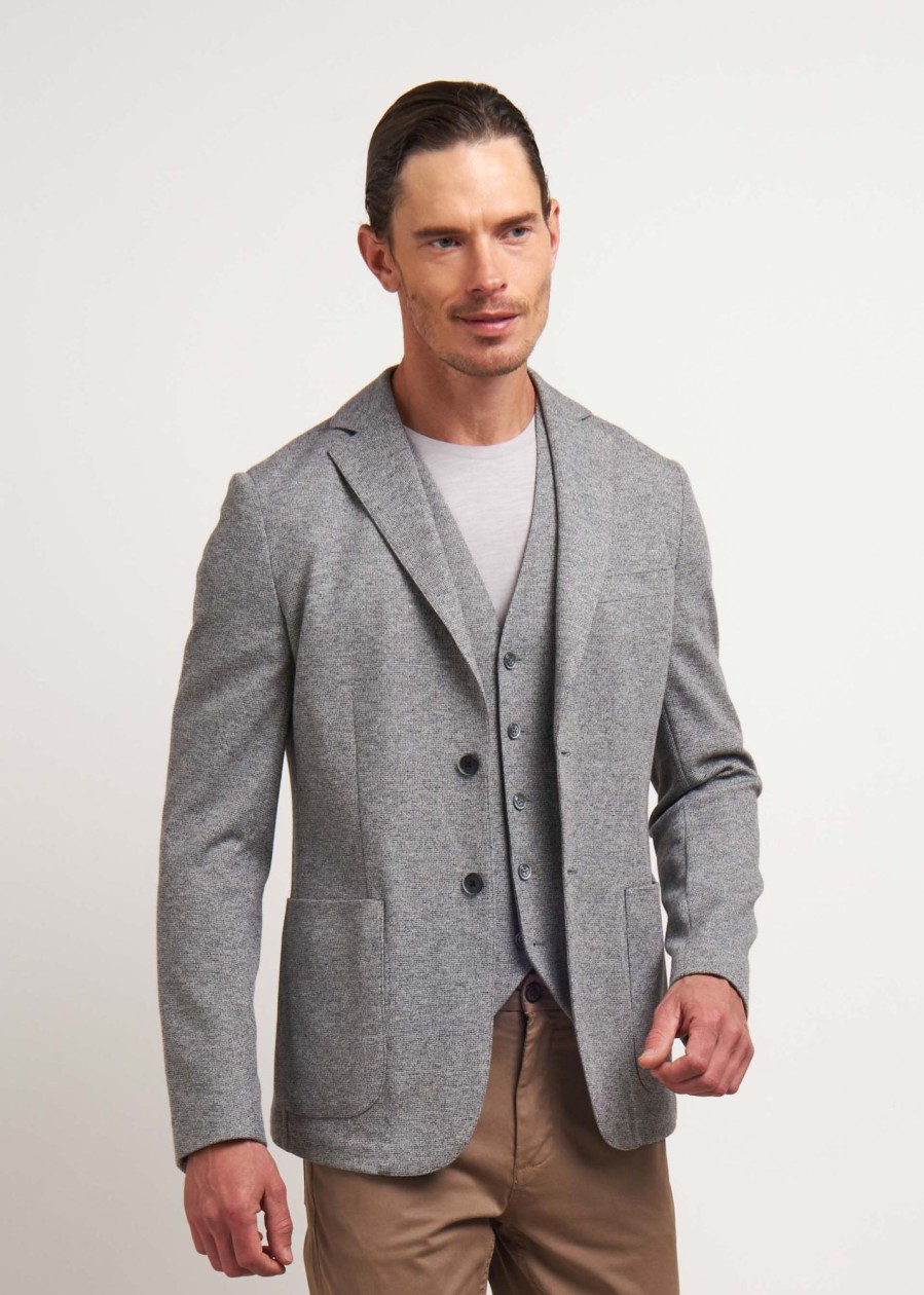 Uomo Conbipel Giacche | Blazer In Jersey Grigio Medio